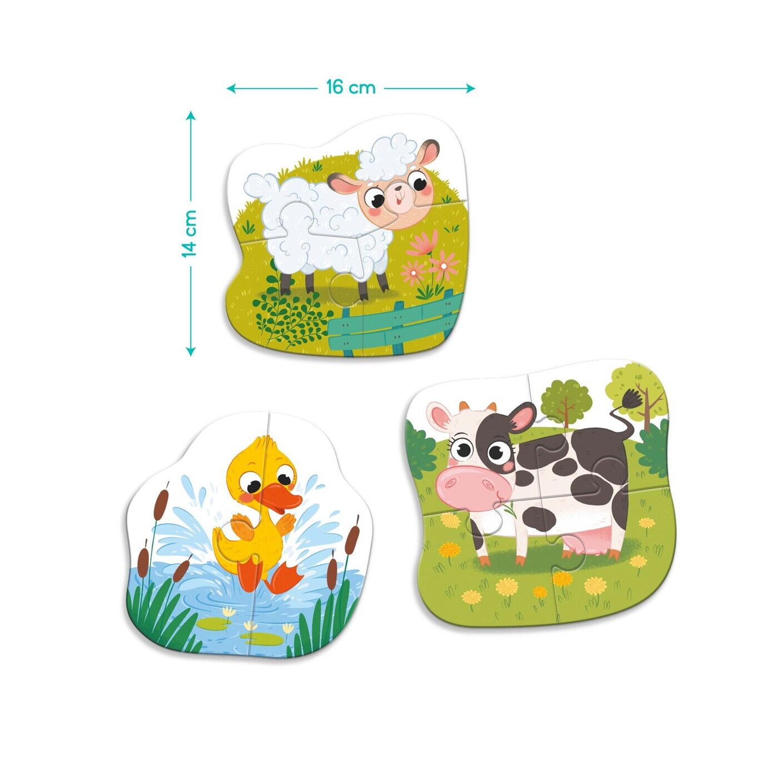 Puzzle 3 in 1  - Animalutele de la ferma (2,3,4 piese) fotografia produsului View 3 L