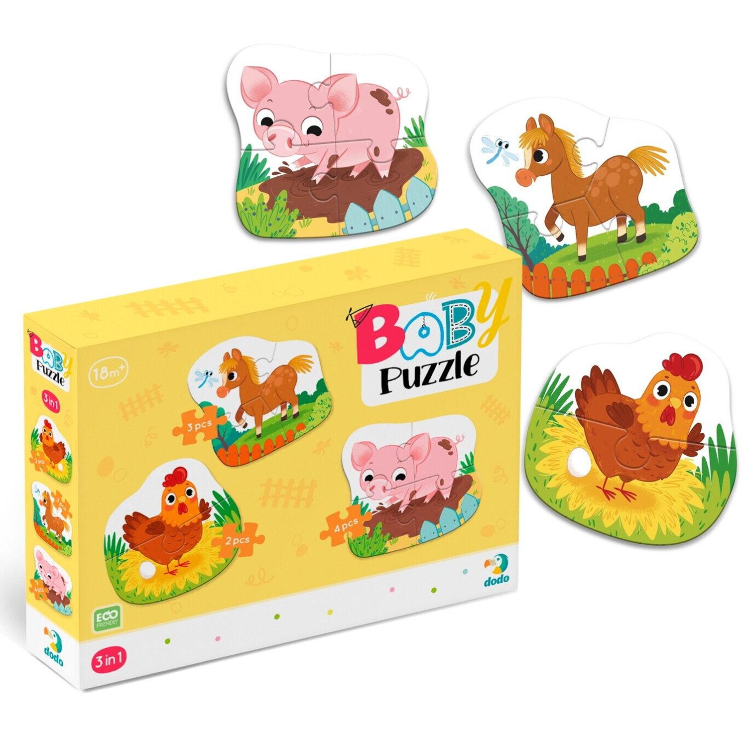 Puzzle 3 in 1 - O zi la ferma (2,3,4 piese) fotografia produsului View 3 L