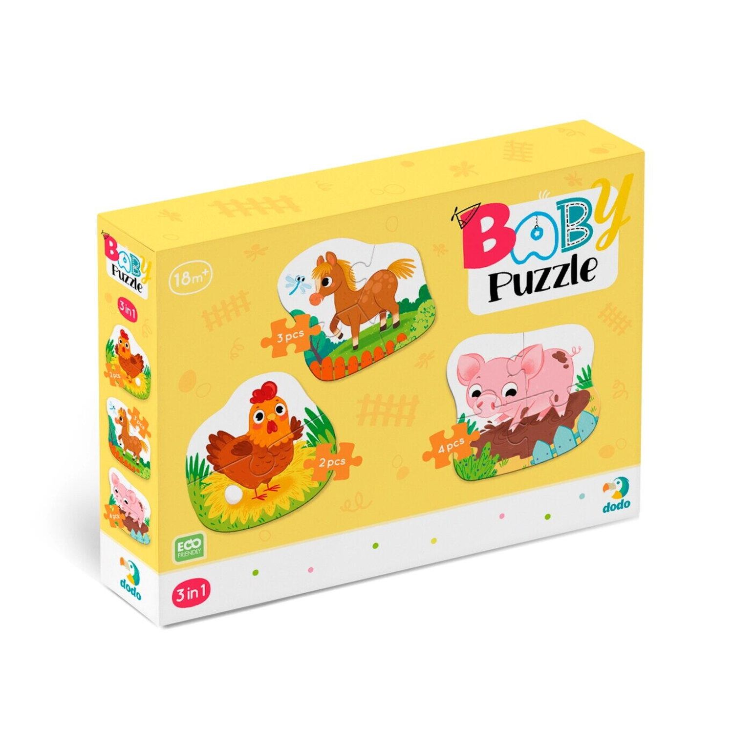 Puzzle 3 in 1 - O zi la ferma (2,3,4 piese) fotografia produsului