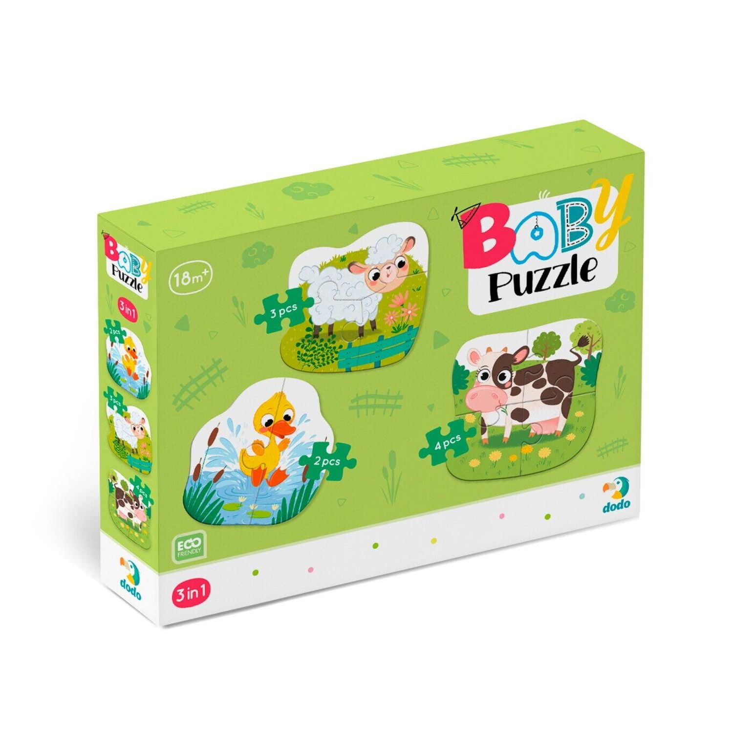 Puzzle 3 in 1  - Animalutele de la ferma (2,3,4 piese) fotografia produsului