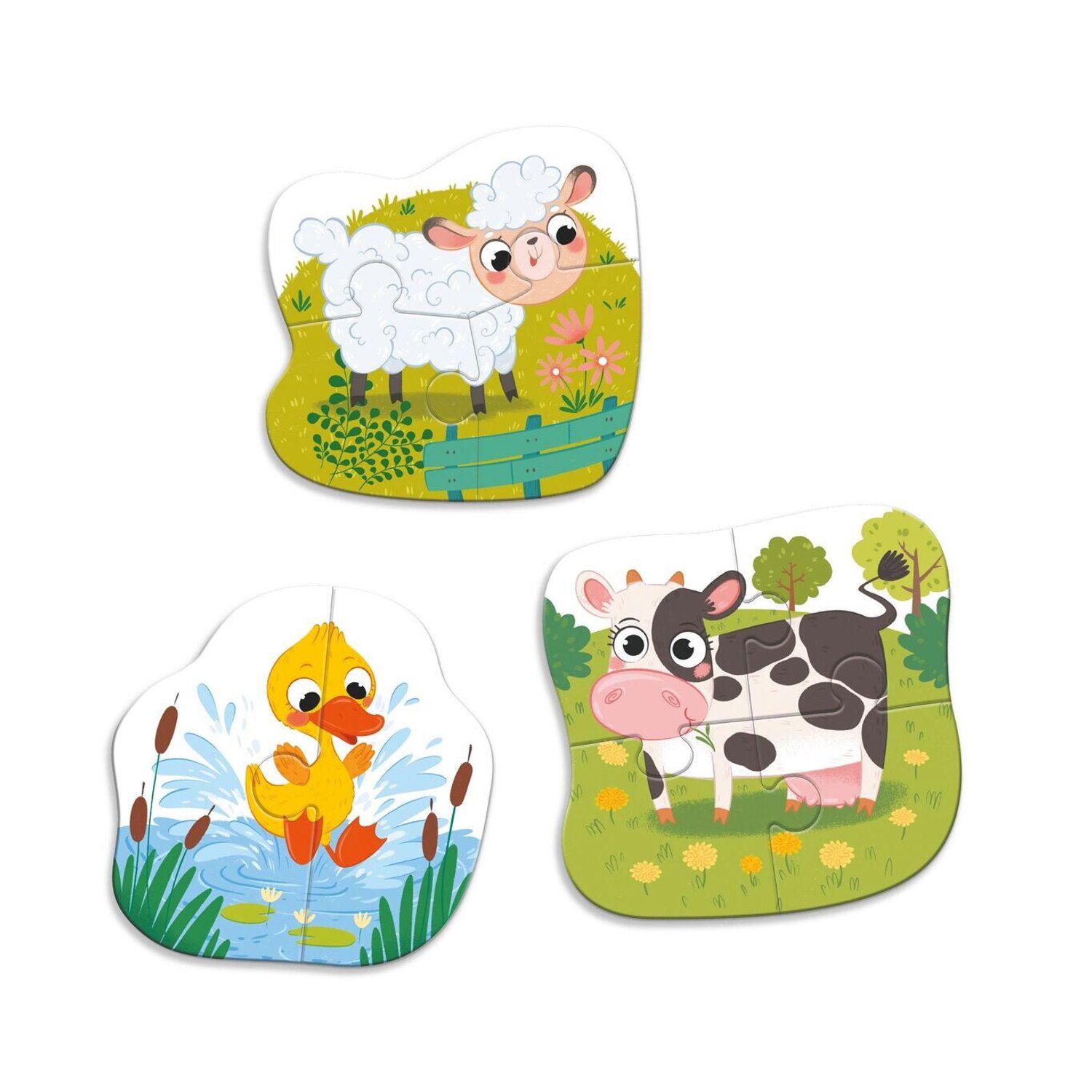 Puzzle 3 in 1  - Animalutele de la ferma (2,3,4 piese) fotografia produsului View 5 L