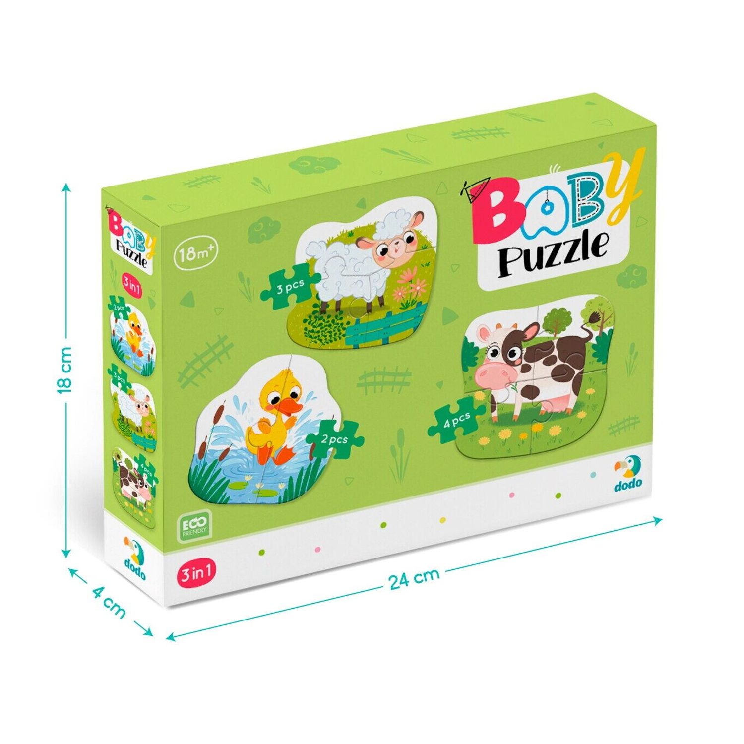 Puzzle 3 in 1  - Animalutele de la ferma (2,3,4 piese) fotografia produsului View 2 L