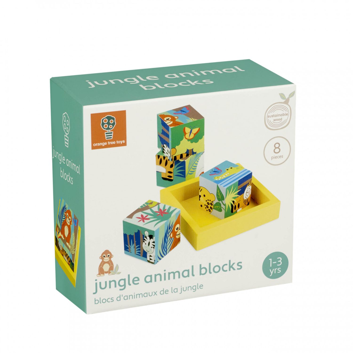 Cuburi cu animale din jungla, Orange Tree Toys fotografia produsului