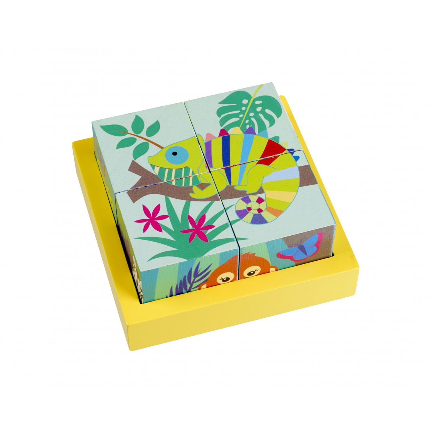Cuburi cu animale din jungla, Orange Tree Toys fotografia produsului View 4 L