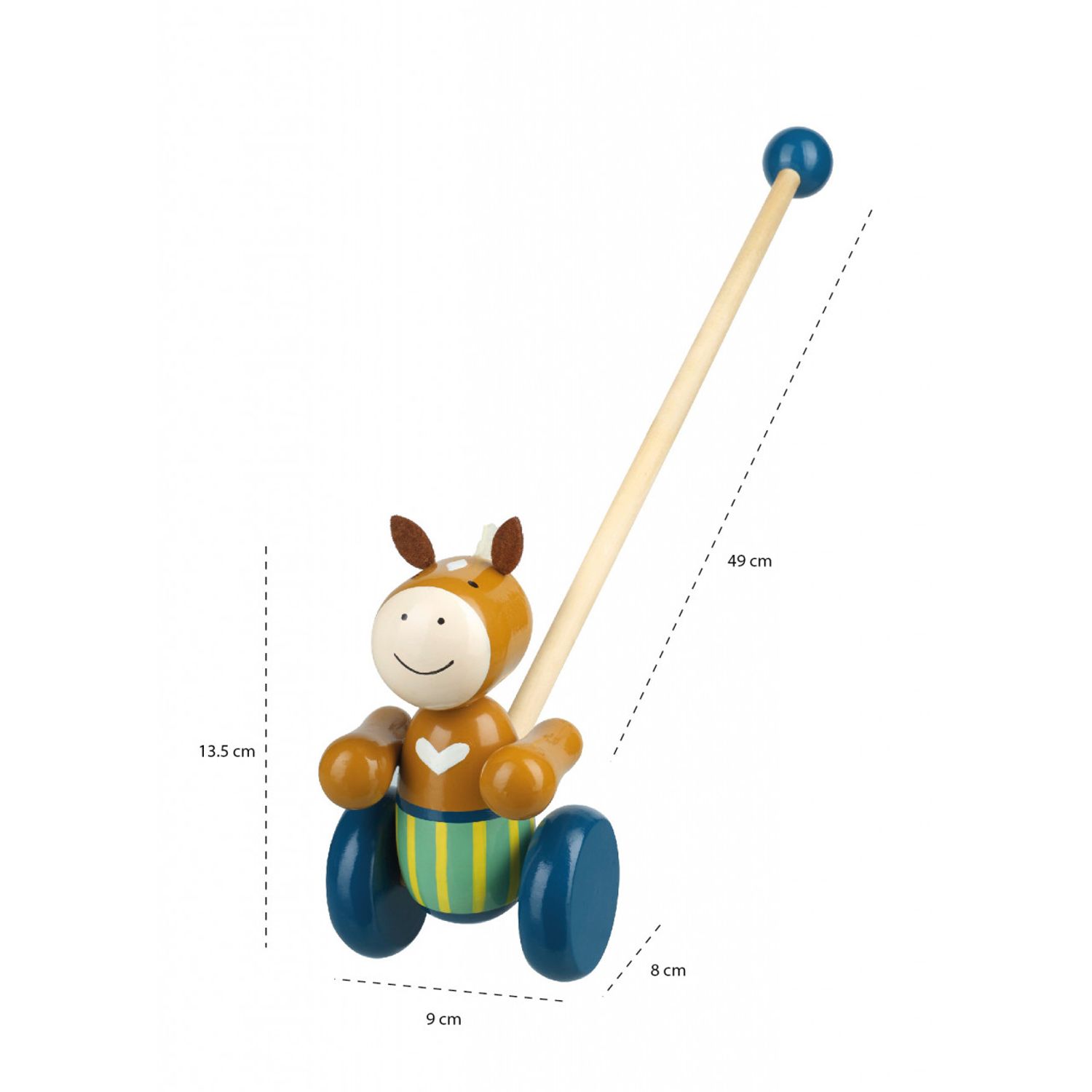 Jucarie de impins ponei, Orange Tree Toys fotografia produsului View 2 L