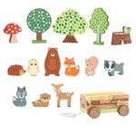 Set cu piese din lemn animale de padure, Orange Tree Toys fotografia produsului View 2 S