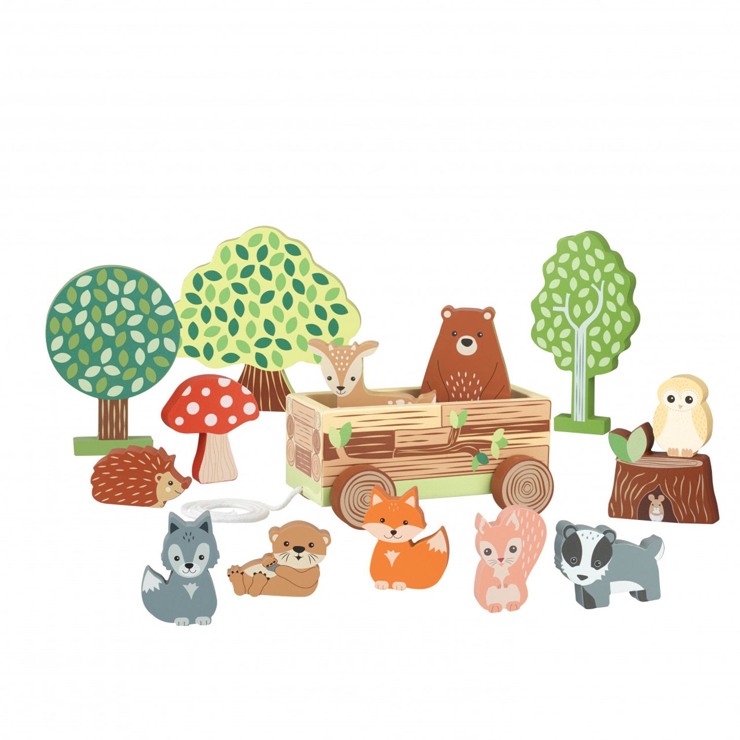 Set cu piese din lemn animale de padure, Orange Tree Toys fotografia produsului View 4 L