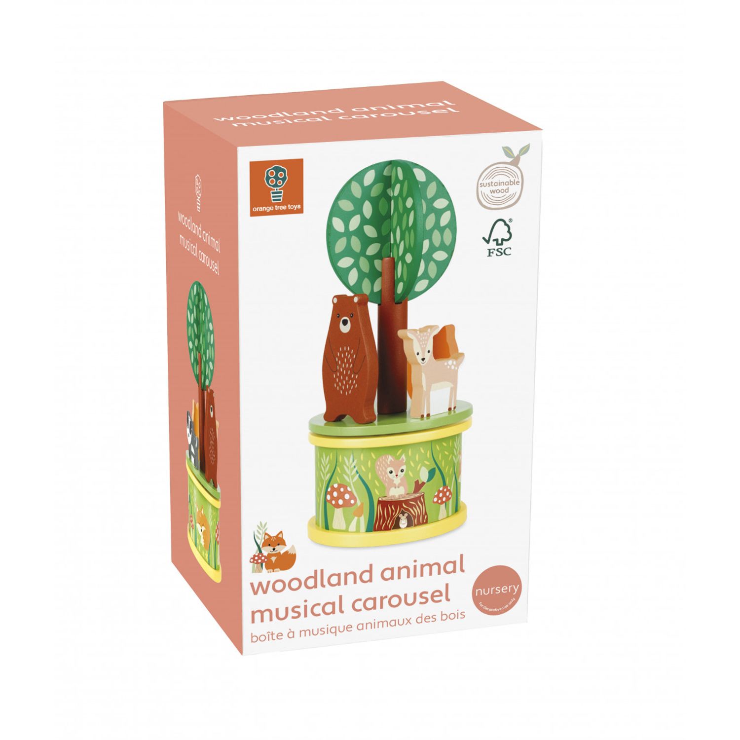 Carusel muzical cu animale de padure, Orange Tree Toys fotografia produsului