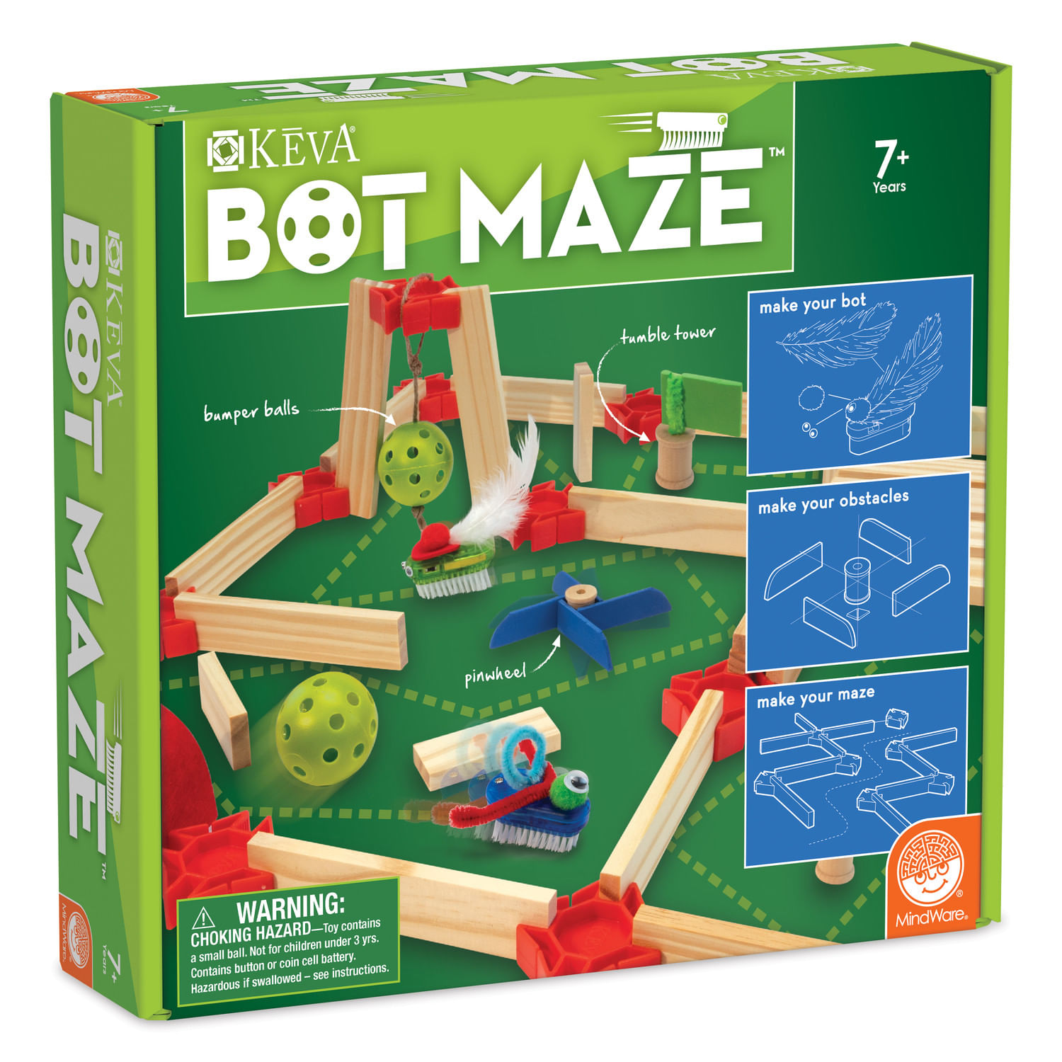 KEVA Maker Bot Maze, labirint cu piese de lemn si roboti motorizati fotografia produsului