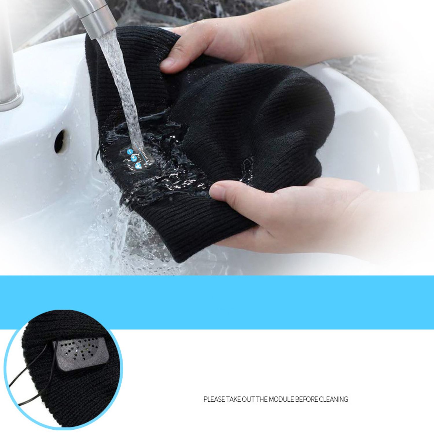 Caciula Smart cu Bluetooth MRG M976, Negru , Unisex, Handsfree, Microfon, Casti fotografia produsului View 5 L