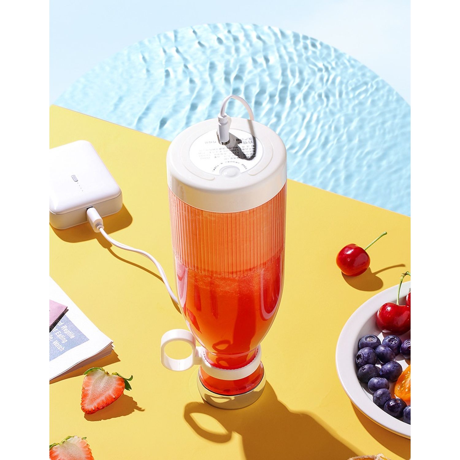 Mini Blender Portabil MRG MA785, Electric, Cu Acumulator, 6 Lame 3D, 420 ml fotografia produsului View 5 L