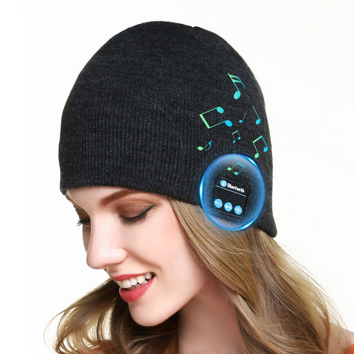 Caciula Smart cu Bluetooth MRG M976, Negru , Unisex, Handsfree, Microfon, Casti fotografia produsului View 4 L