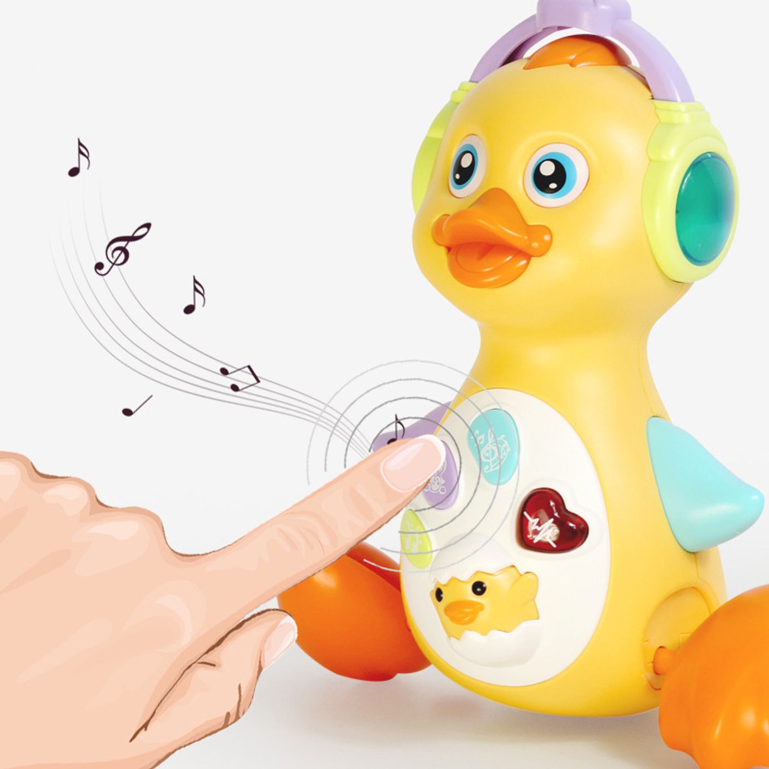 Jucarie Interactiva Rata MRG M8862A, Cu Muzica si Lumini, Miscare Liniara fotografia produsului View 5 L