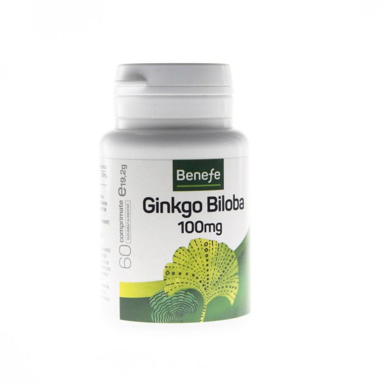 Benefe Ginkgo Biloba 100 miligrame 60 comprimate, Alevia fotografia produsului