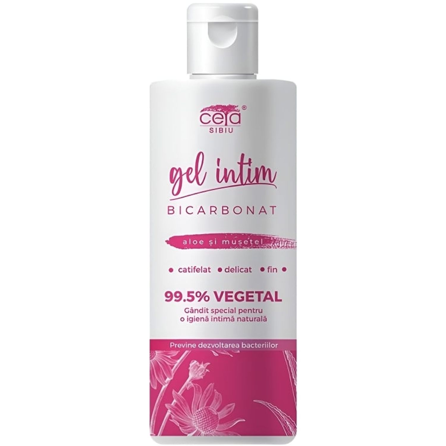 Gel igiena intima 99,5%vegetal bicarbonat aloe musetel 200ml - CETA SIBIU fotografia produsului