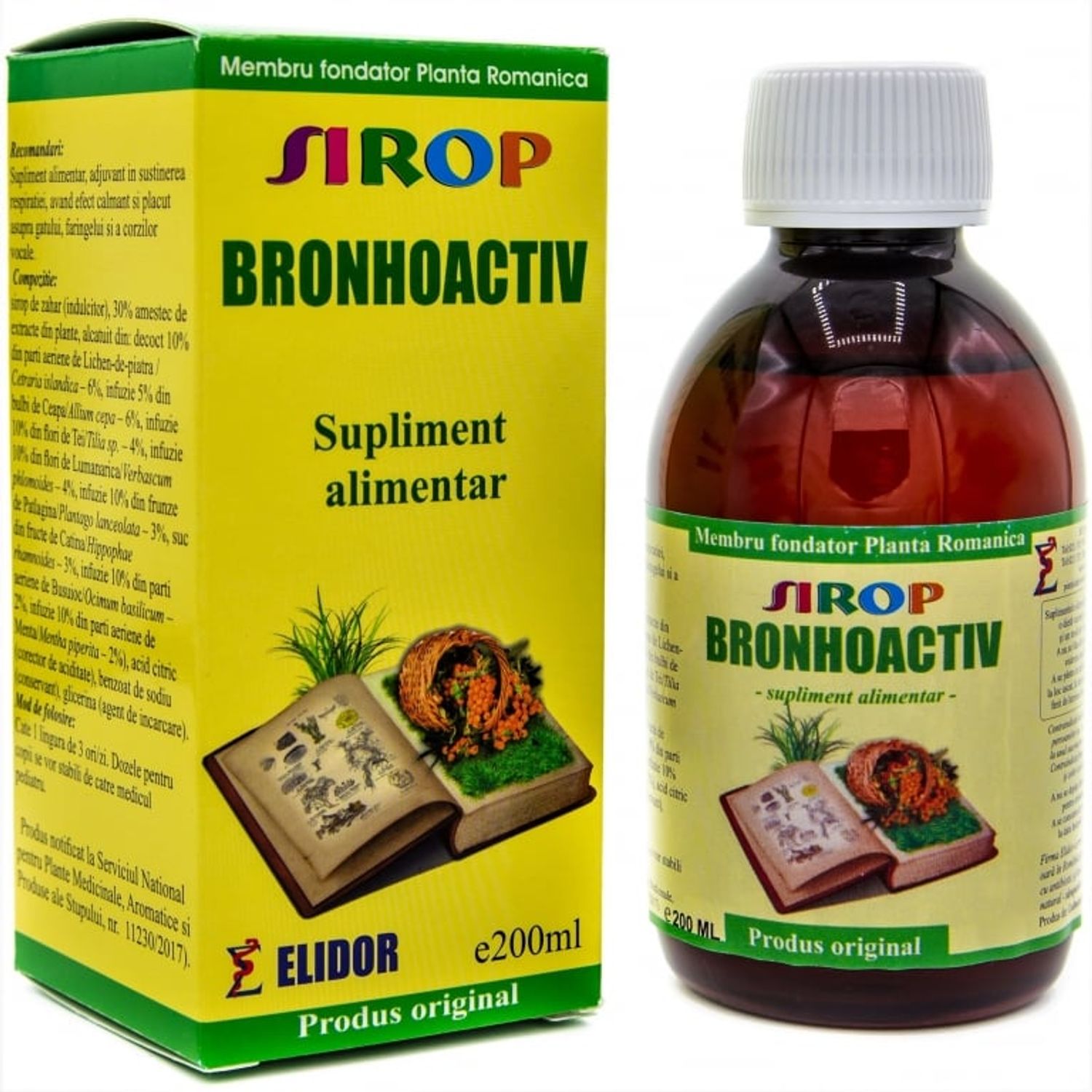 Sirop bronhoactiv 200ml - ELIDOR fotografia produsului