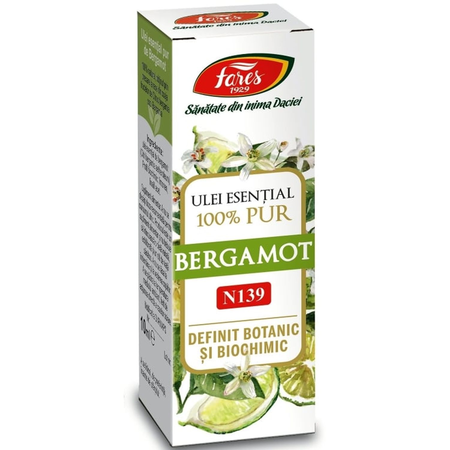 Ulei esential bergamot pur 10ml - FARES fotografia produsului