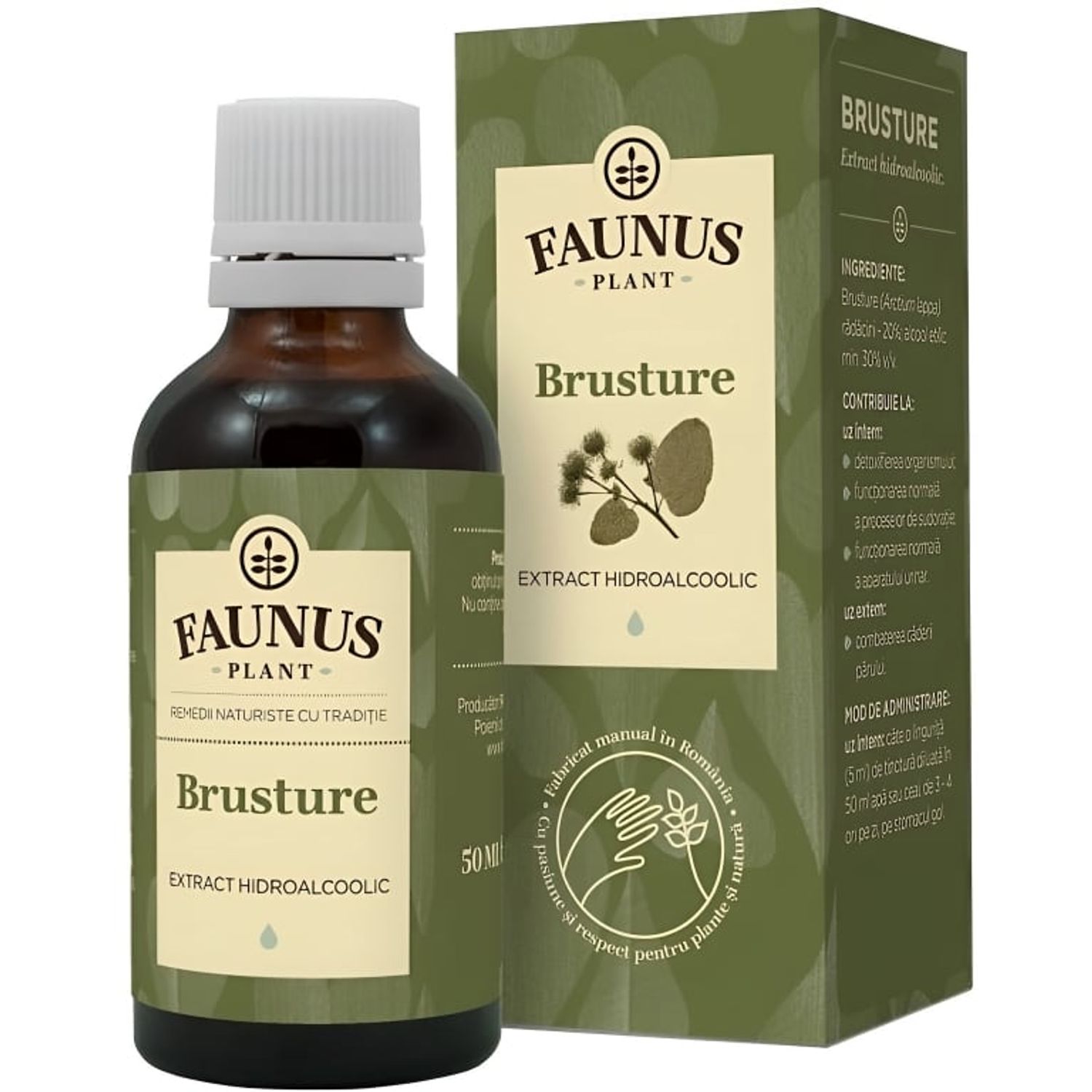 Tinctura brusture 50ml - FAUNUS PLANT fotografia produsului