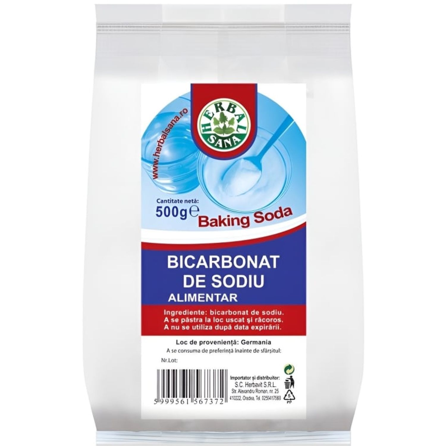 Bicarbonat sodiu 500g - HERBAL SANA fotografia produsului