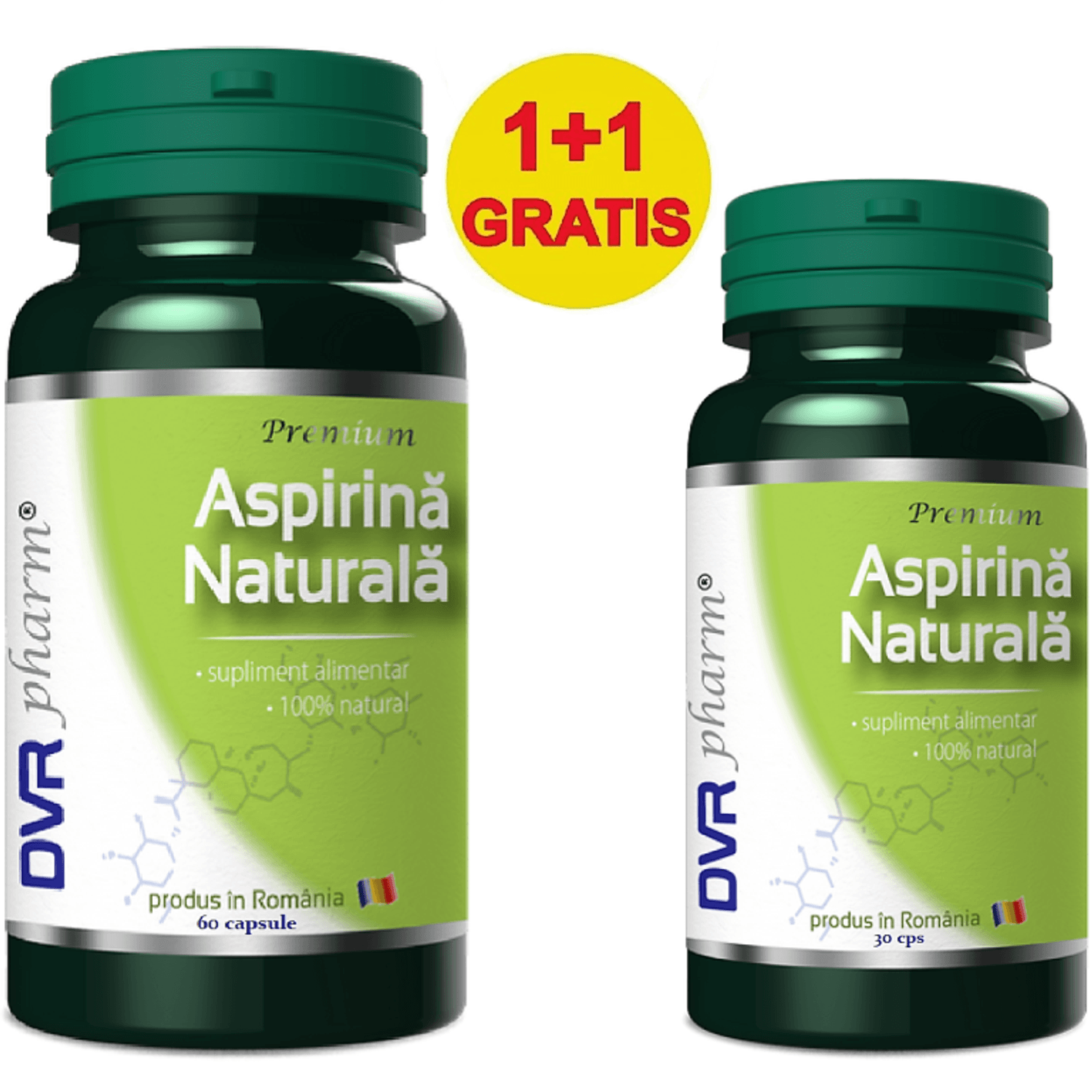 Pachet Aspirina naturala 60+30cps - DVR PHARM fotografia produsului