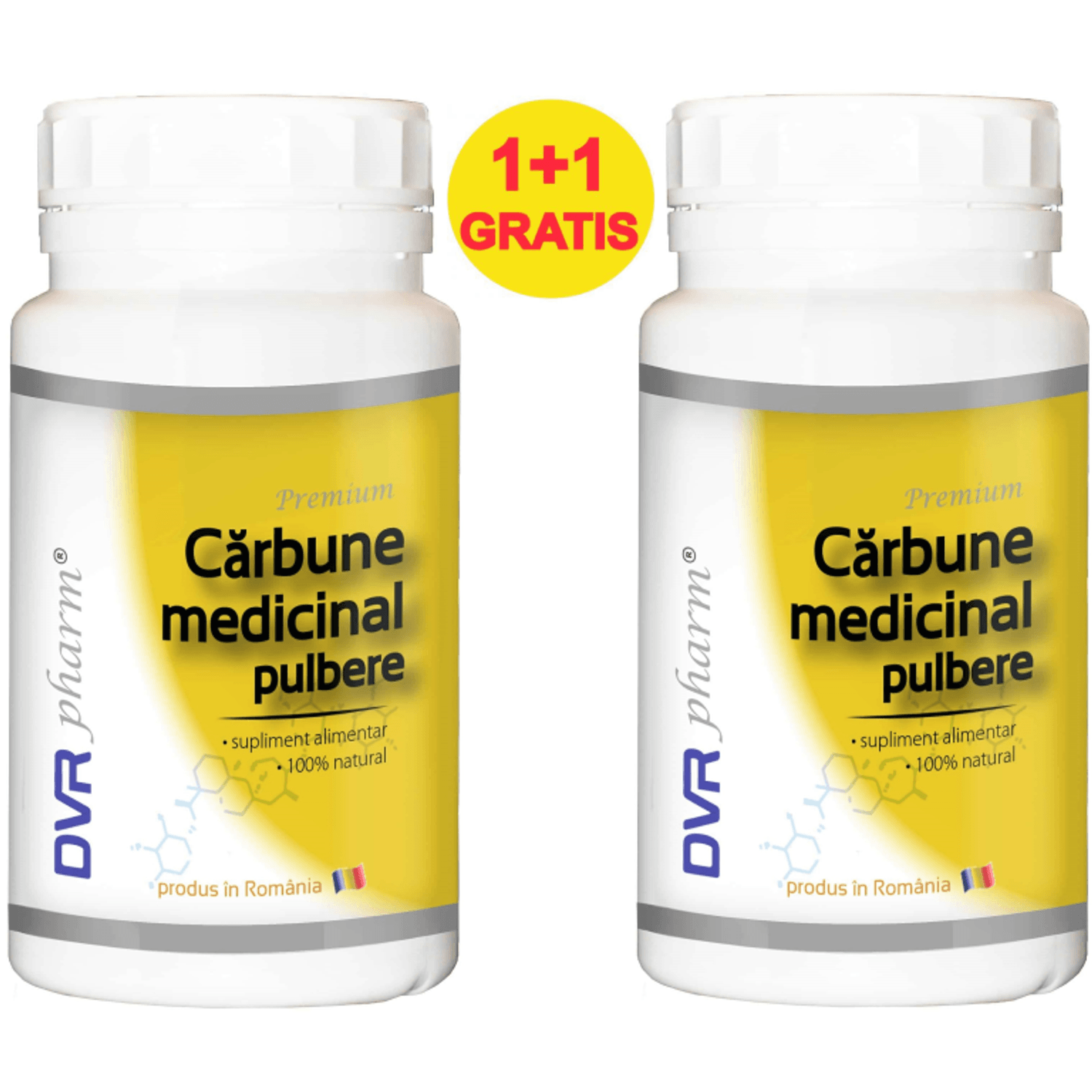 Pachet Carbune medicinal pulbere 2x200g - DVR PHARM fotografia produsului
