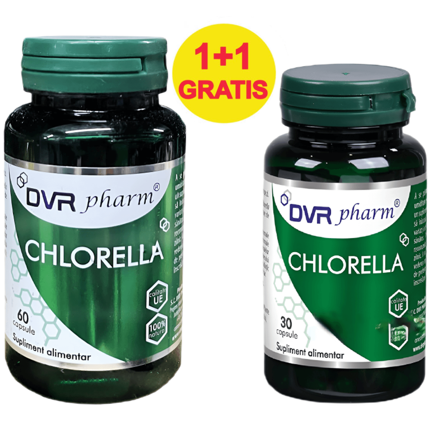 Pachet Chlorella 350mg 60+30cps - DVR PHARM fotografia produsului