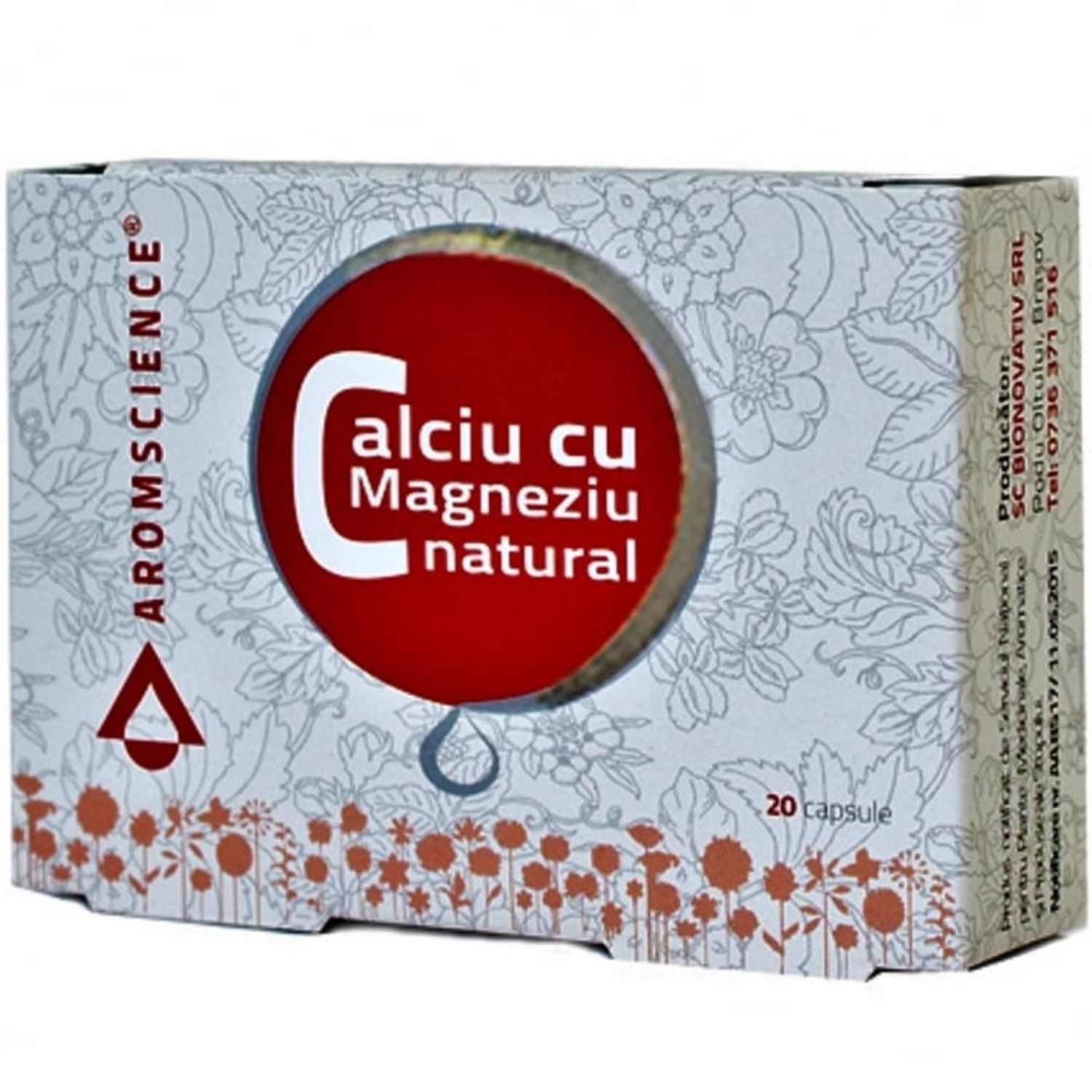 Calciu magneziu natural 20cps - AROM SCIENCE fotografia produsului
