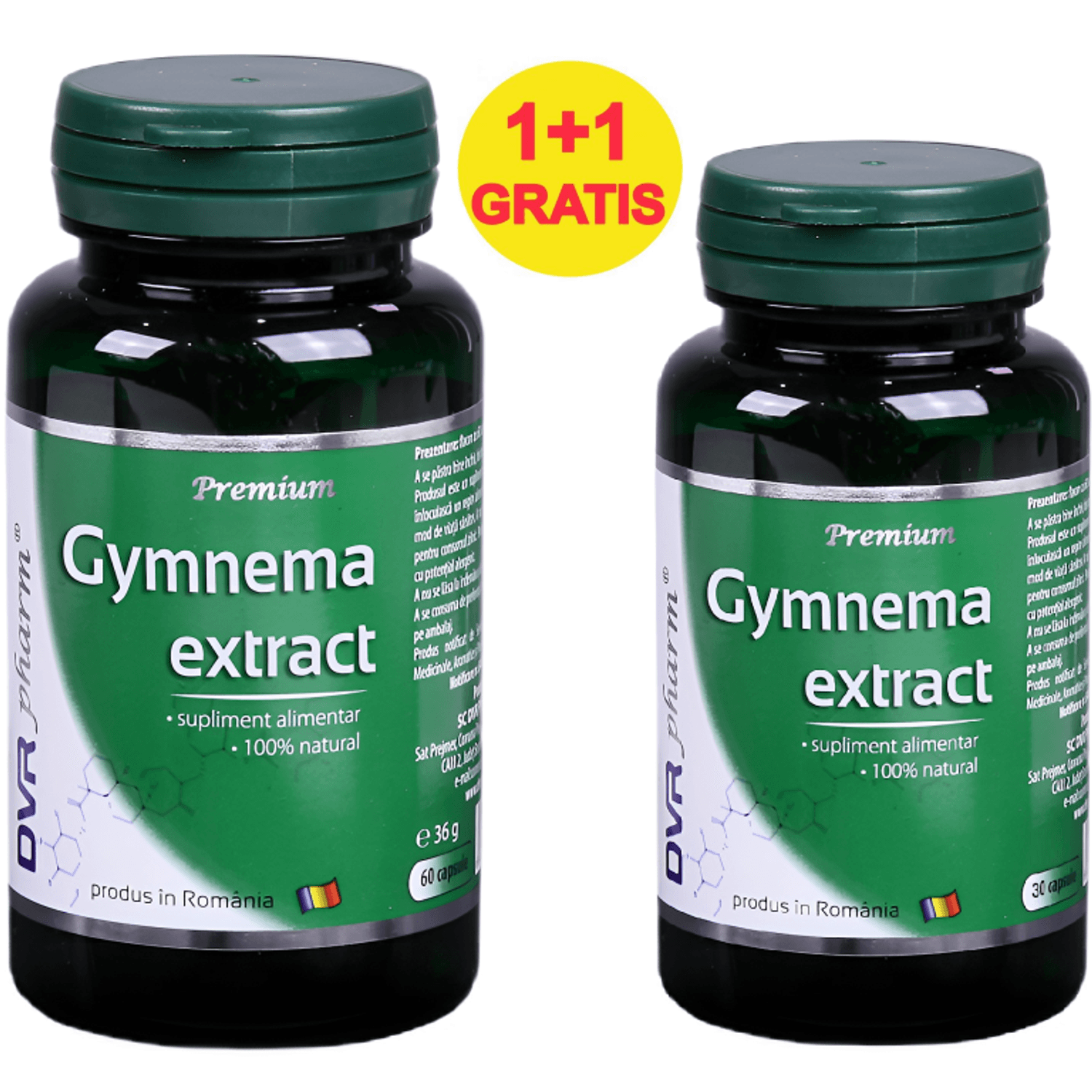 Pachet Gymnema extract 60+30cps - DVR PHARM fotografia produsului
