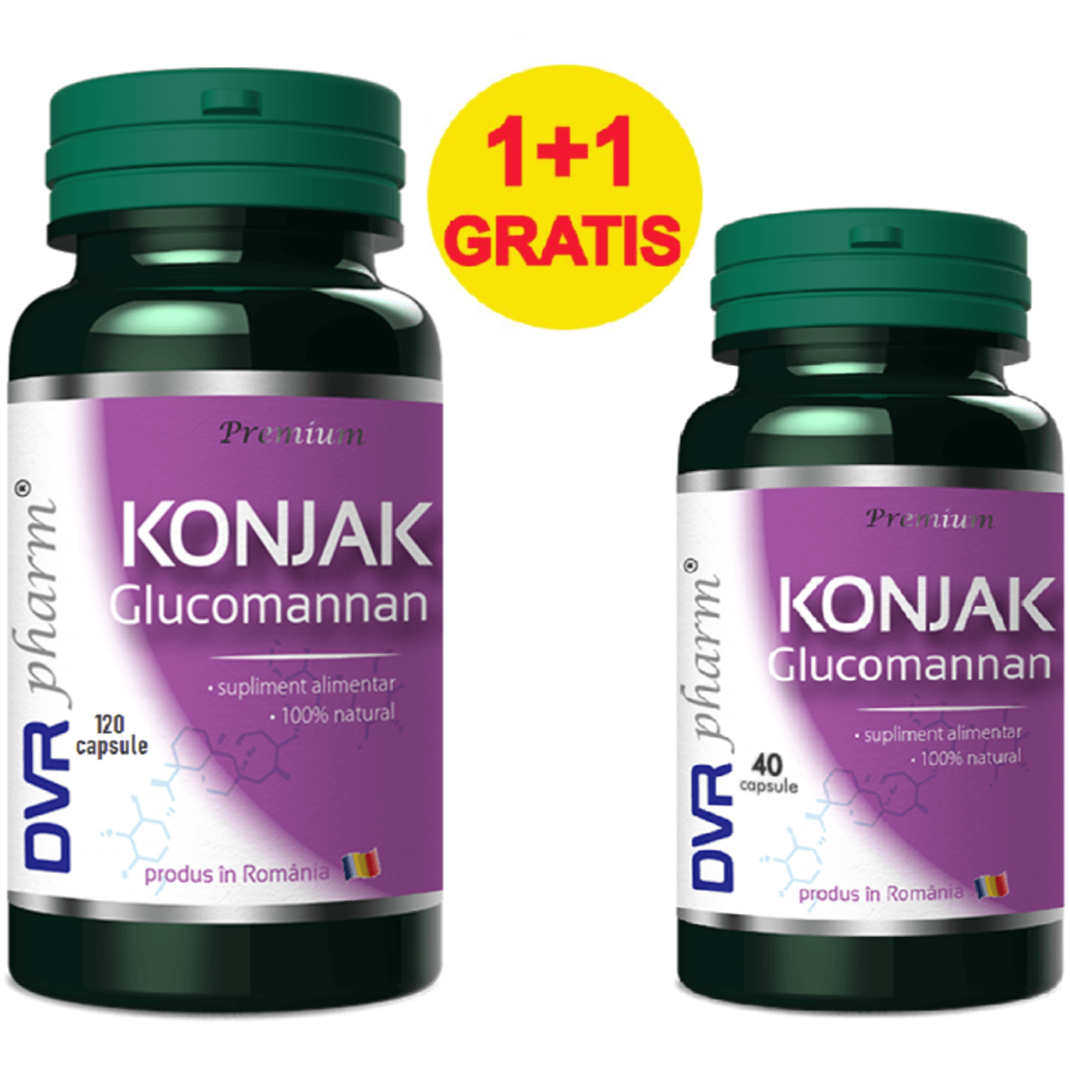 Pachet Konjak glucomannan 120+40cps - DVR PHARM fotografia produsului