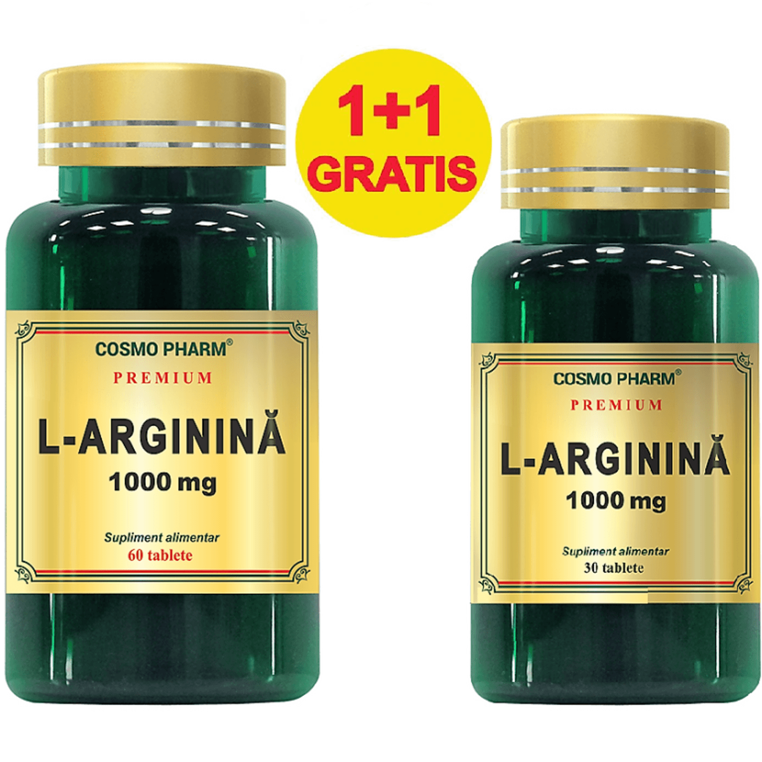 Pachet Larginina 1000mg 60+30cp - COSMO PHARM fotografia produsului