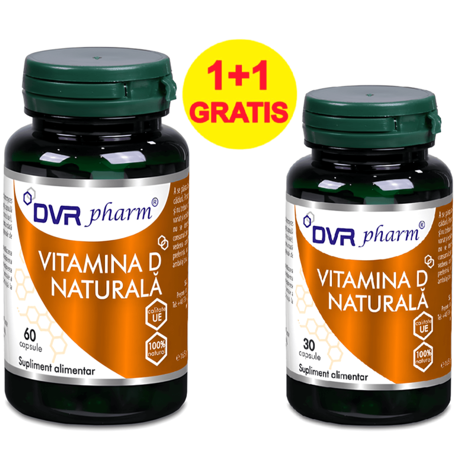Pachet Vitamina D naturala 60+30cps - DVR PHARM fotografia produsului