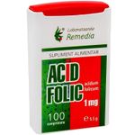 Acid folic 1mg 100cp - REMEDIA fotografia produsului