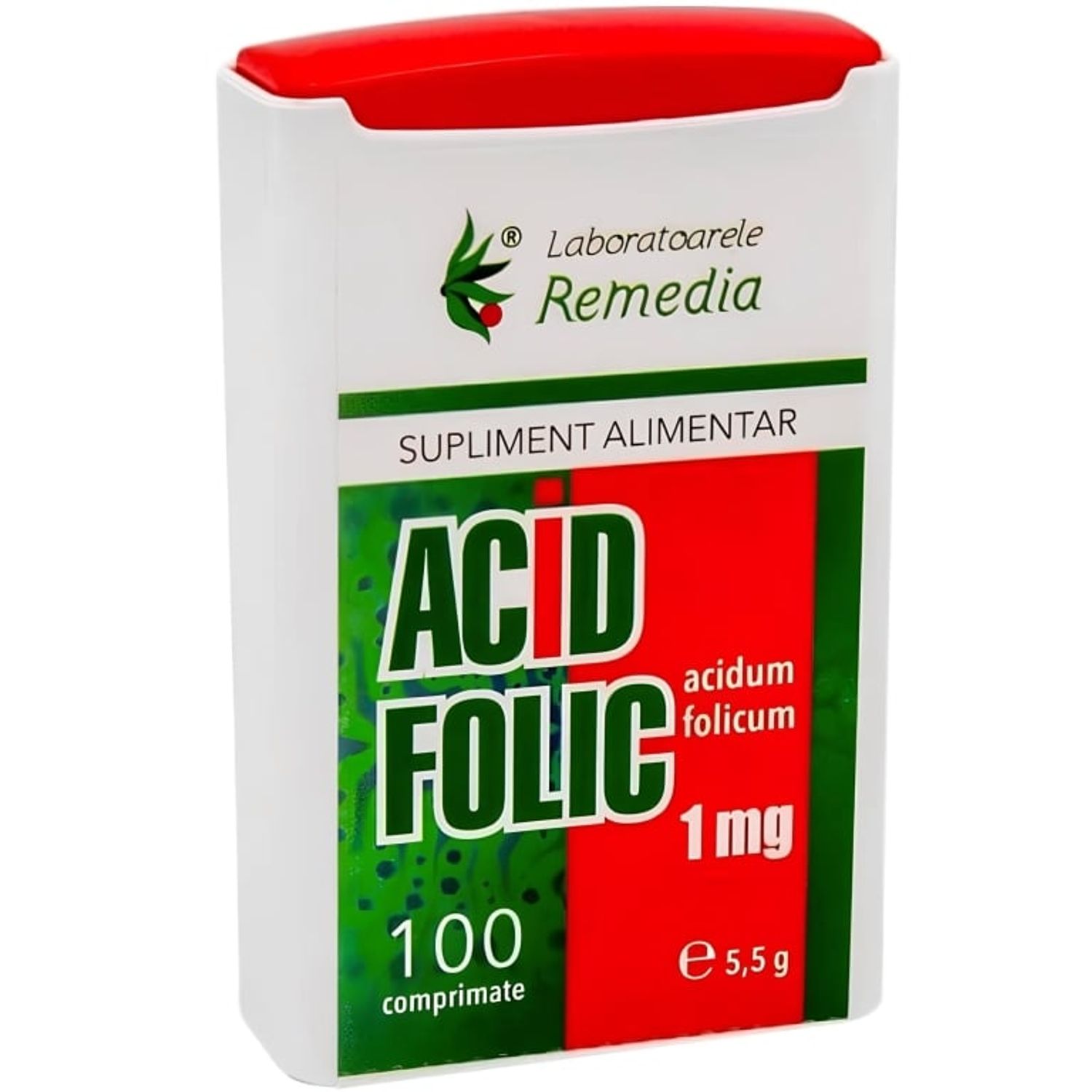 Acid folic 1mg 100cp - REMEDIA fotografia produsului