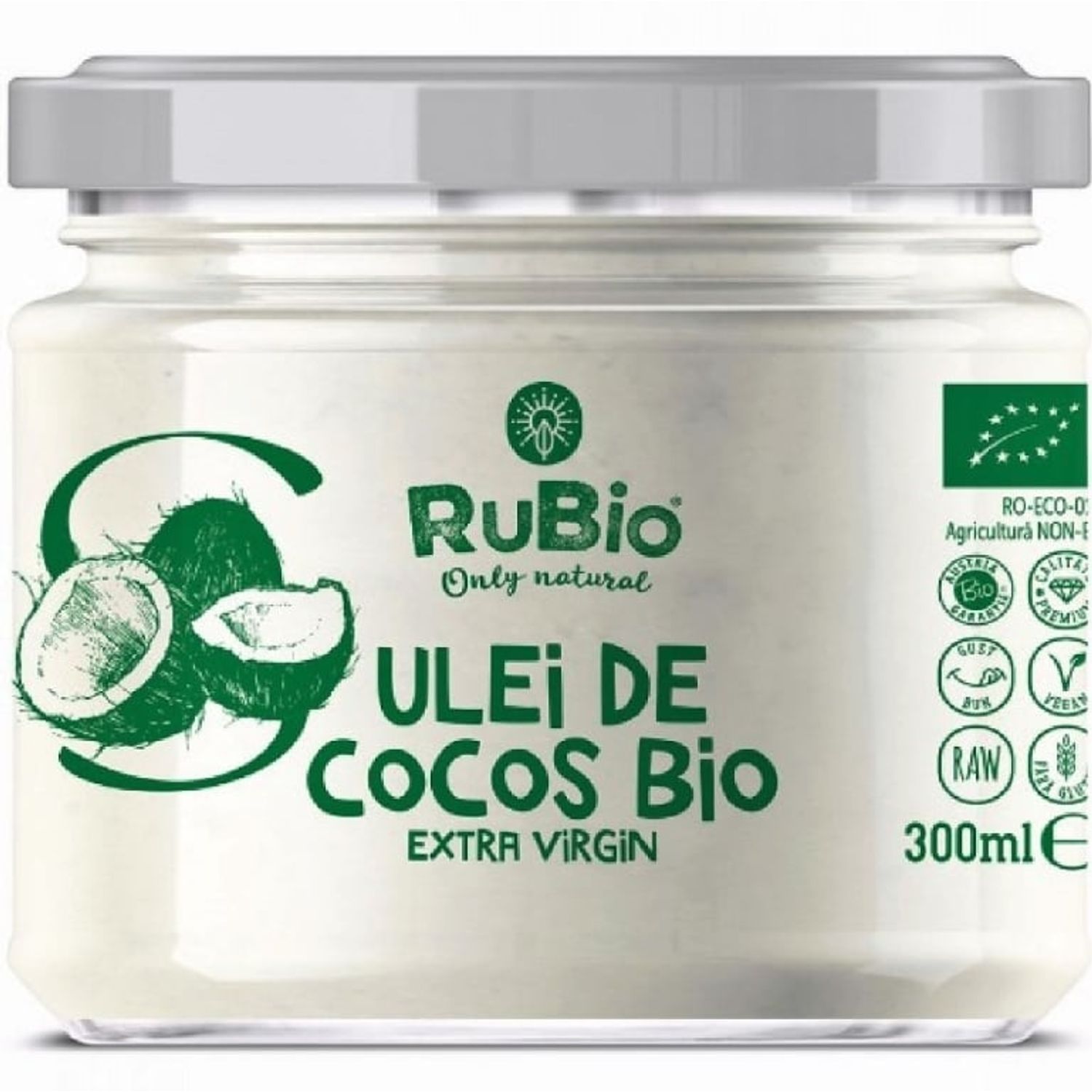 Ulei cocos extravirgin bio 300ml - RUBIO fotografia produsului