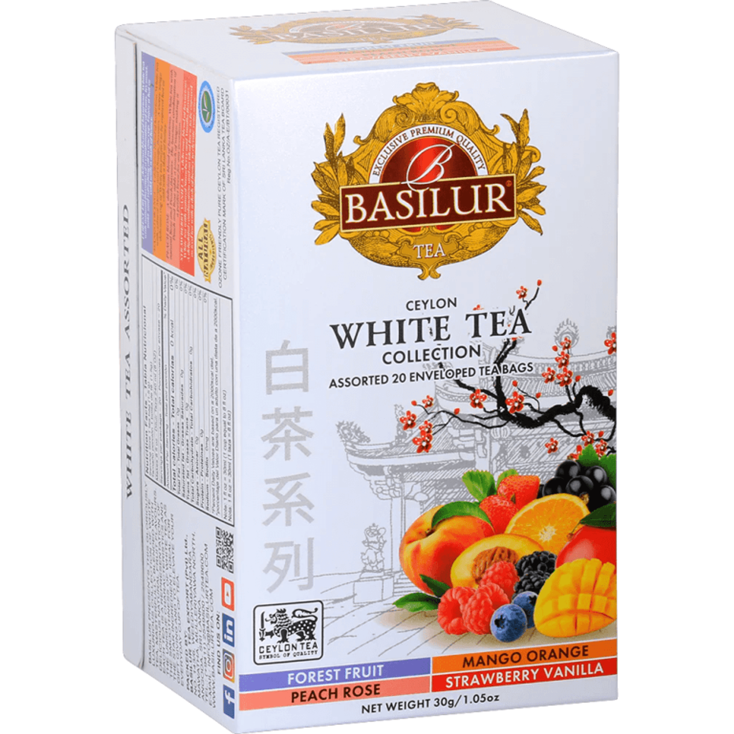 Ceai alb ceylon White Tea Collection asortat 4sort 1,5gx20dz - BASILUR fotografia produsului