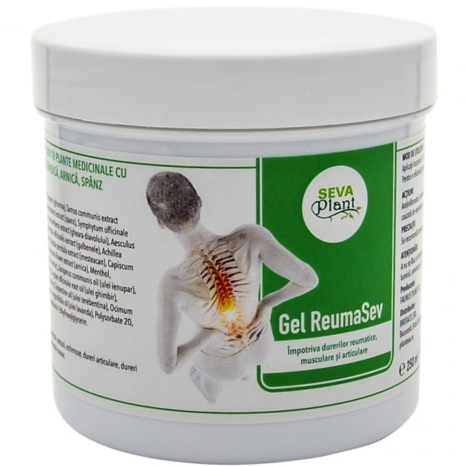 Gel antireumatic ReumaSev 250ml - SEVA PLANT fotografia produsului
