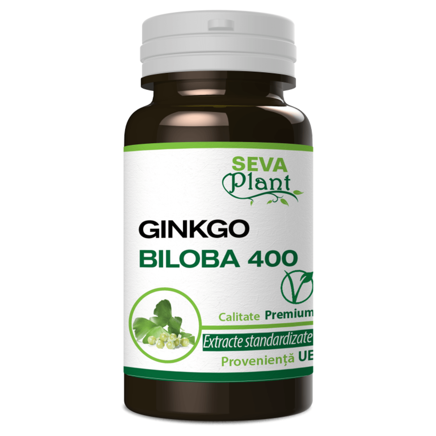 Ginkgo biloba 400mg 60cps - SEVA PLANT fotografia produsului