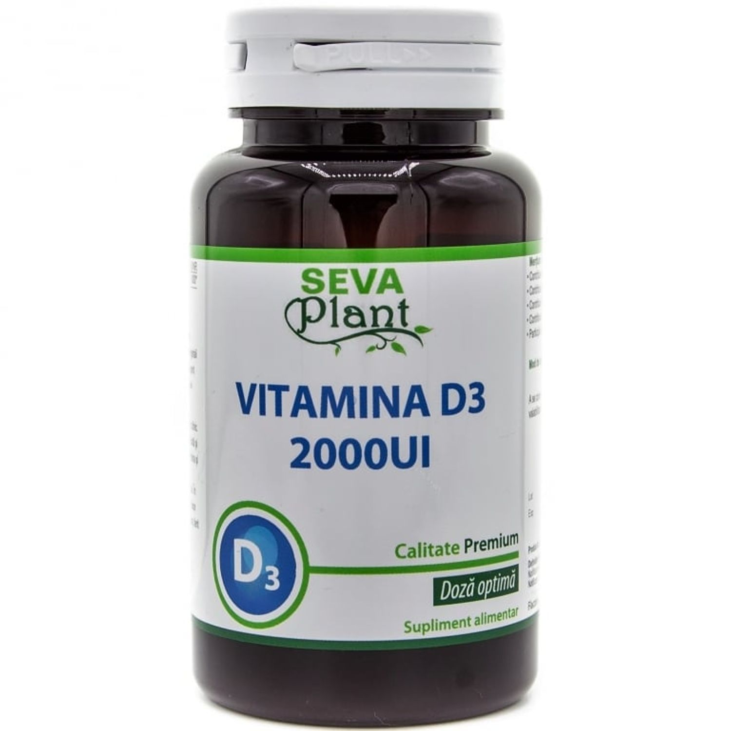Vitamina D3 2000ui 60cp - SEVA PLANT fotografia produsului