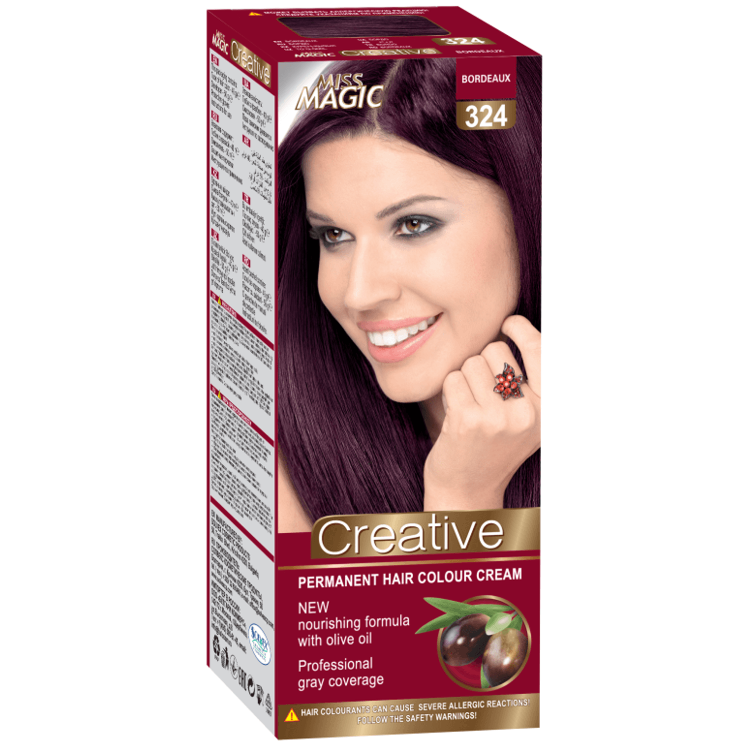 Vopsea par nr324 visiniu bordeaux 90g - MISS MAGIC CREATIVE fotografia produsului