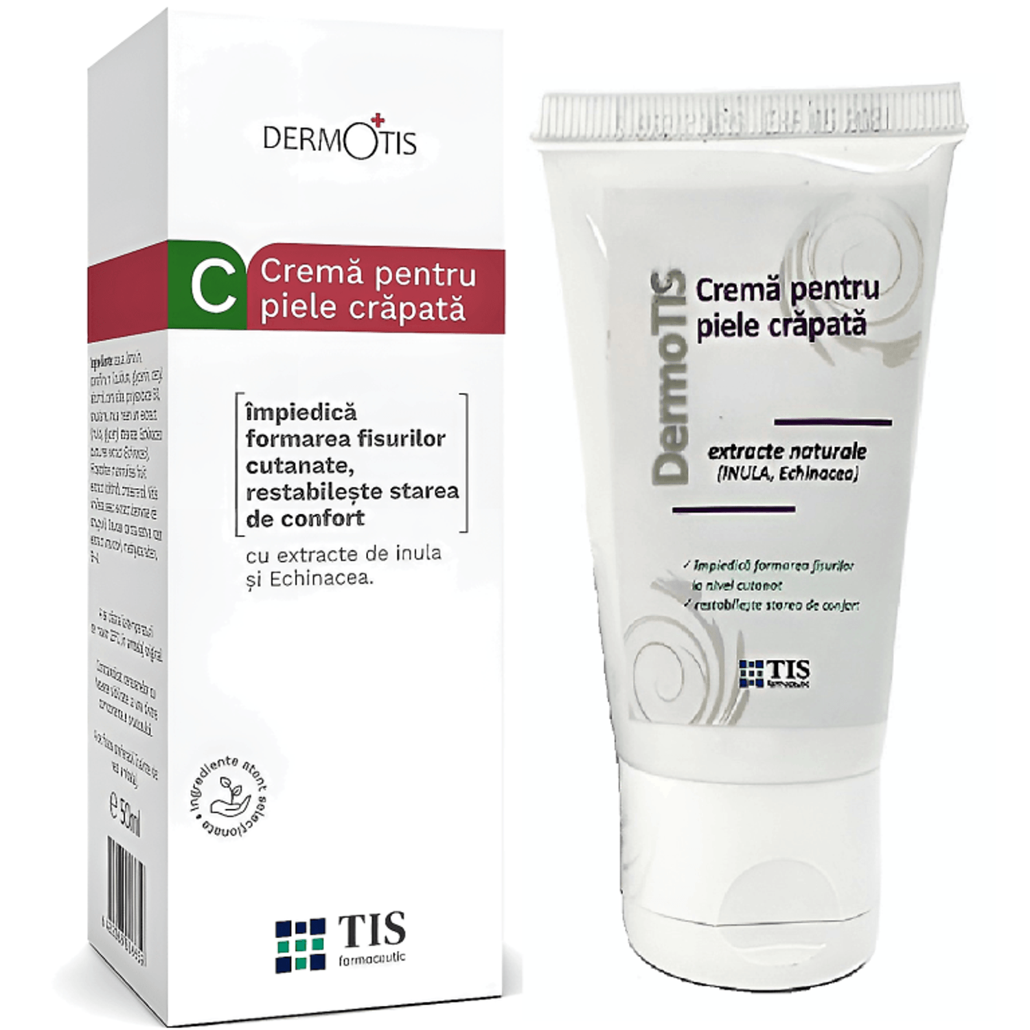 Crema emolienta piele crapata fisuri cutanate DermoTis 50ml - TIS fotografia produsului