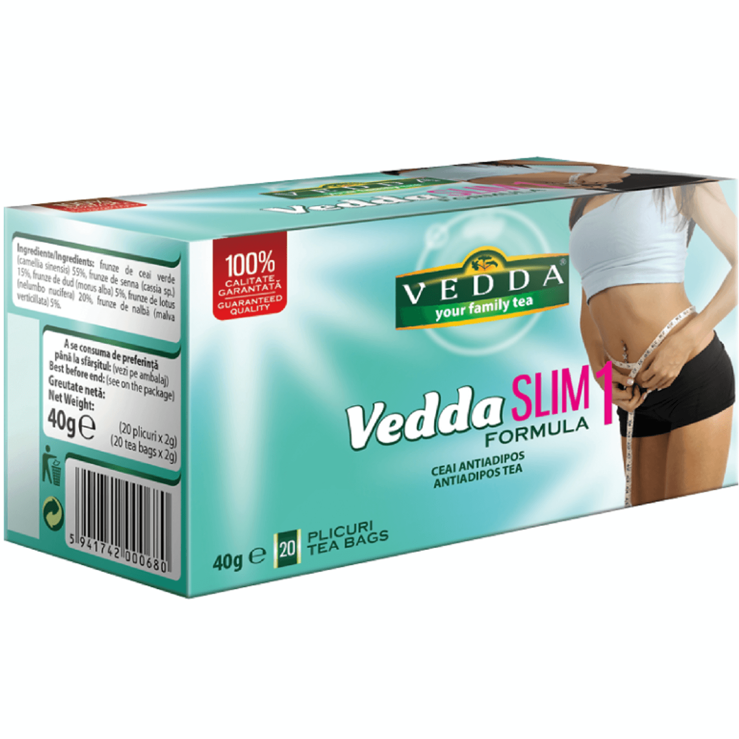 Ceai antiadipos slim formula1 20dz - VEDDA fotografia produsului