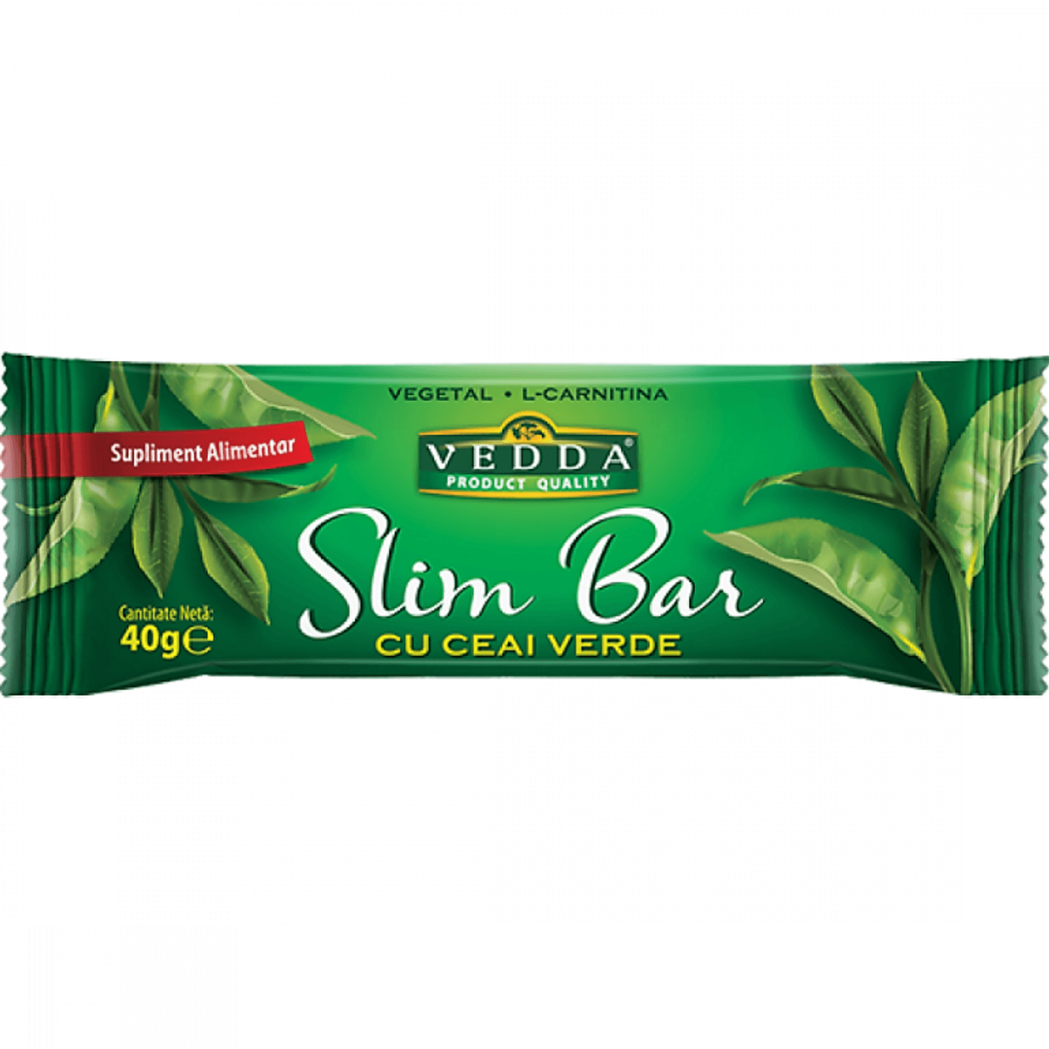 Baton Slim ceai verde lcarnitina Green 40g - VEDDA fotografia produsului