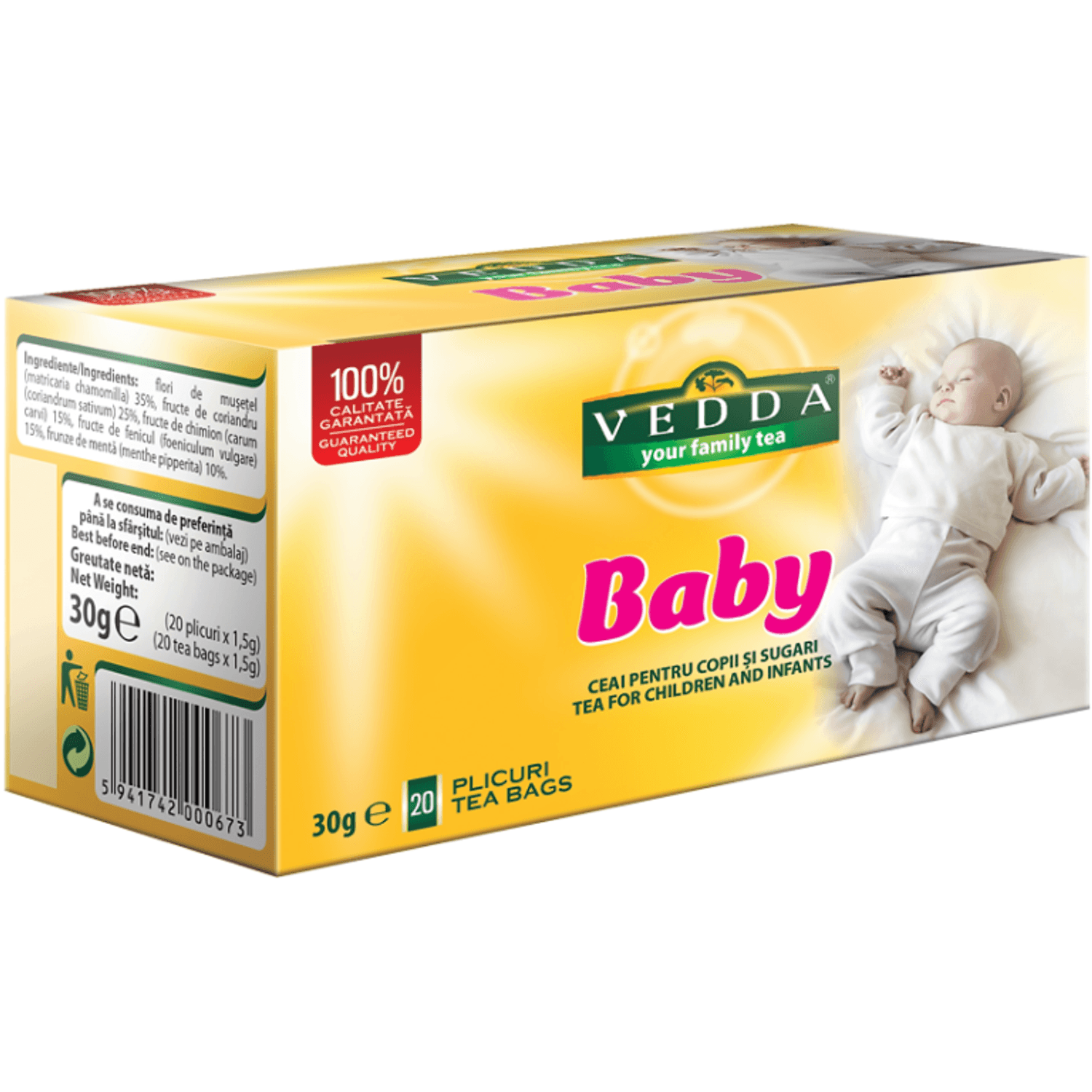 Ceai copii sugari Baby 1,5g x 20dz - VEDDA fotografia produsului