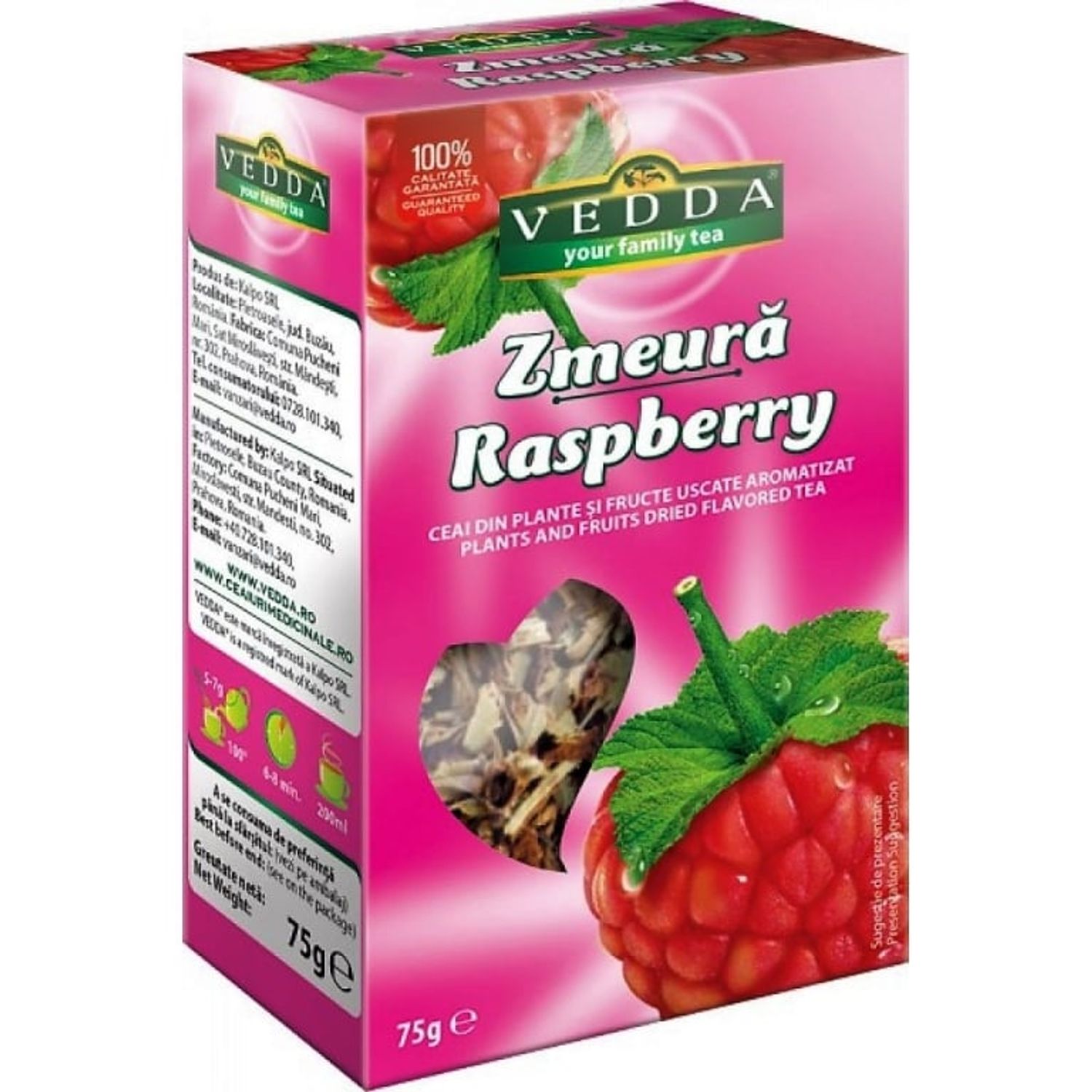Ceai cu zmeura 75g - VEDDA fotografia produsului