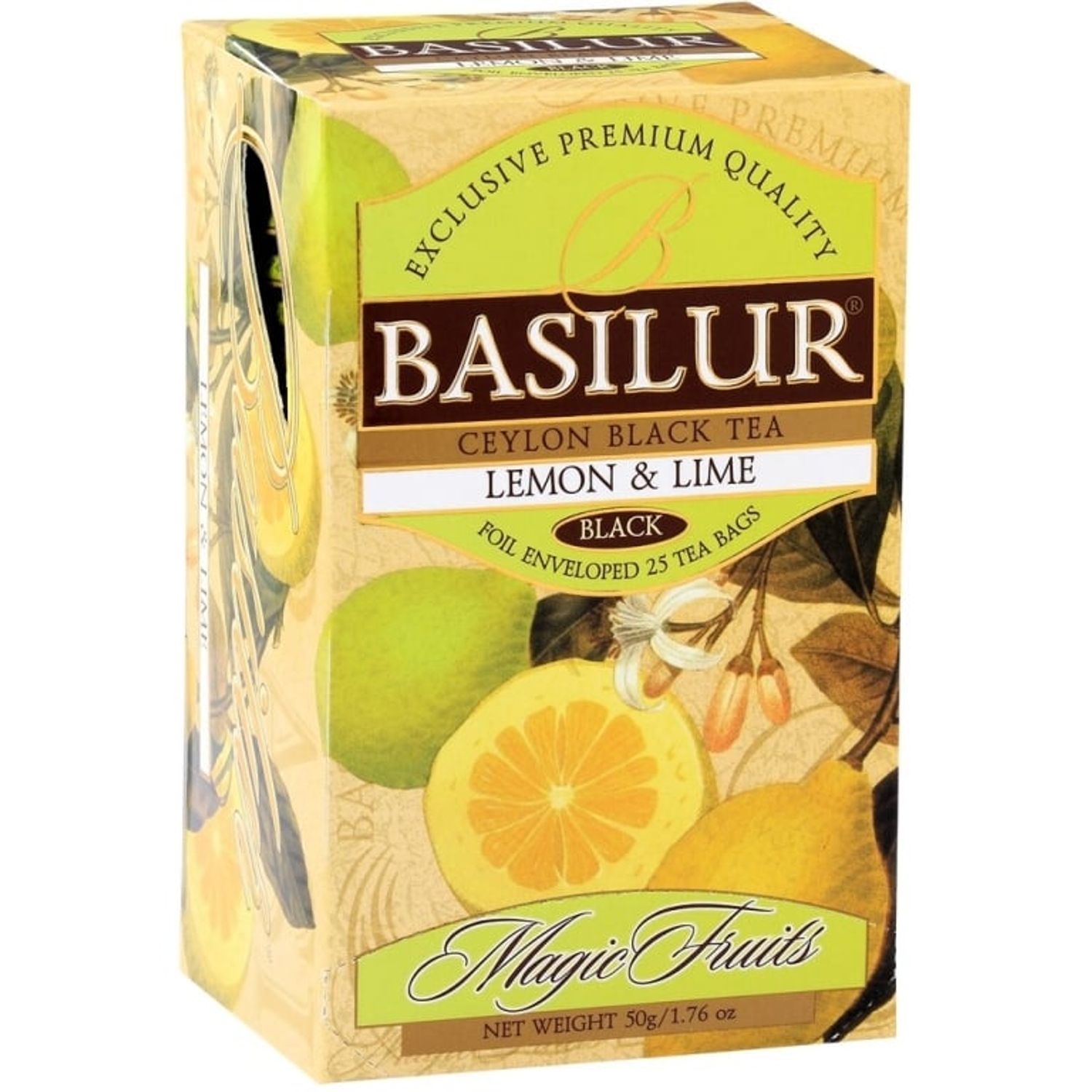 Ceai negru ceylon Magic Fruits lamaie lime 2gx25dz - BASILUR fotografia produsului