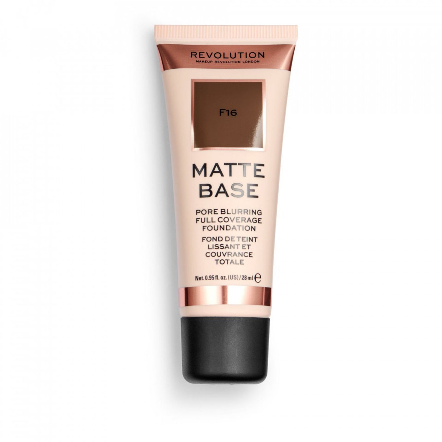 Fond de ten Makeup Revolution Matte Base, Nuanta F 16, 28 ml fotografia produsului