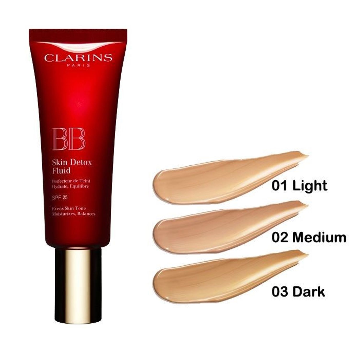 BB cream Clarins Skin Detox Fluid SPF25, Nuanta 02, 45 ml fotografia produsului View 2 L
