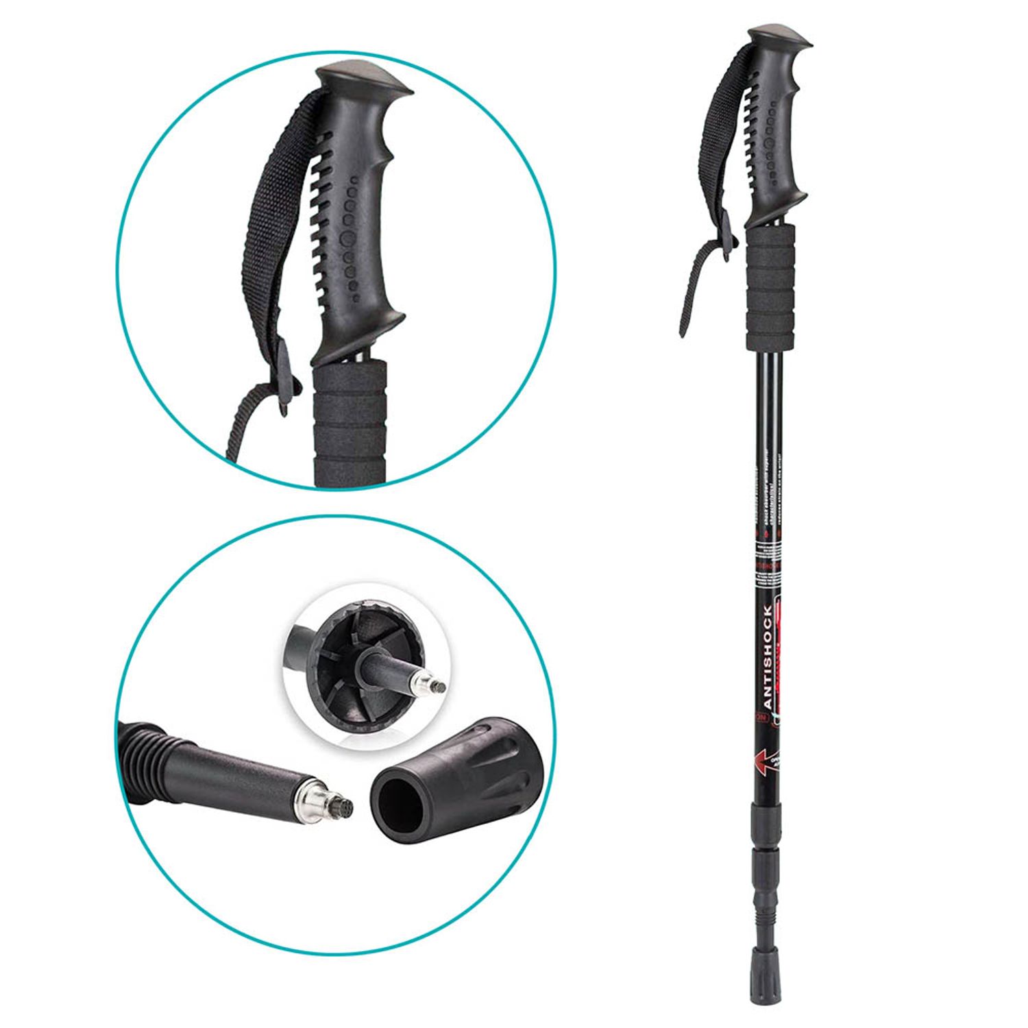 Baston telescopic pentru drumetii, 1 pereche fotografia produsului View 5 L