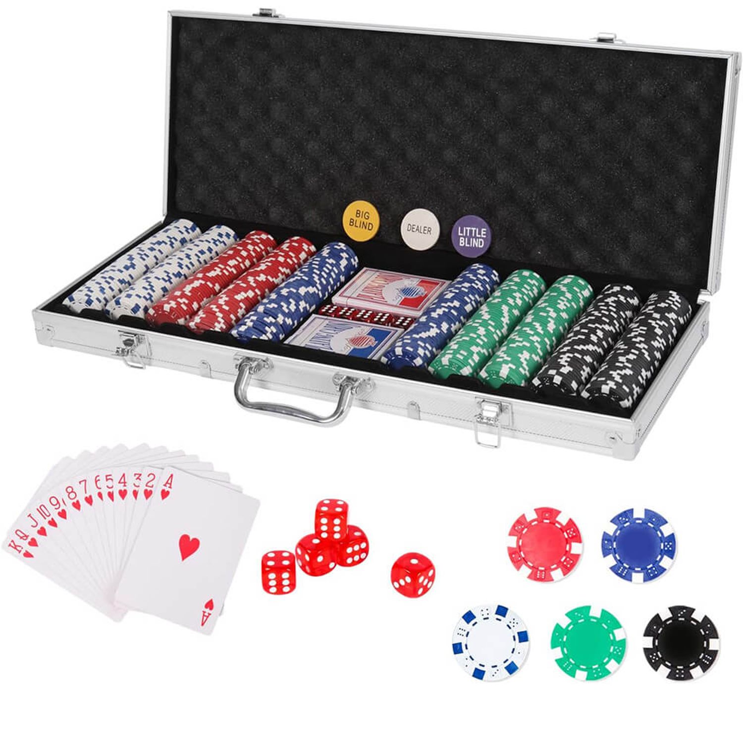 Set poker 500 piese in geanta aluminiu fotografia produsului View 3 L