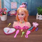 Cap papusa pentru coafat si machiat cu accesorii fotografia produsului